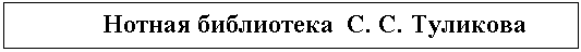 Text Box:        Нотная библиотека  С. С. Туликова

